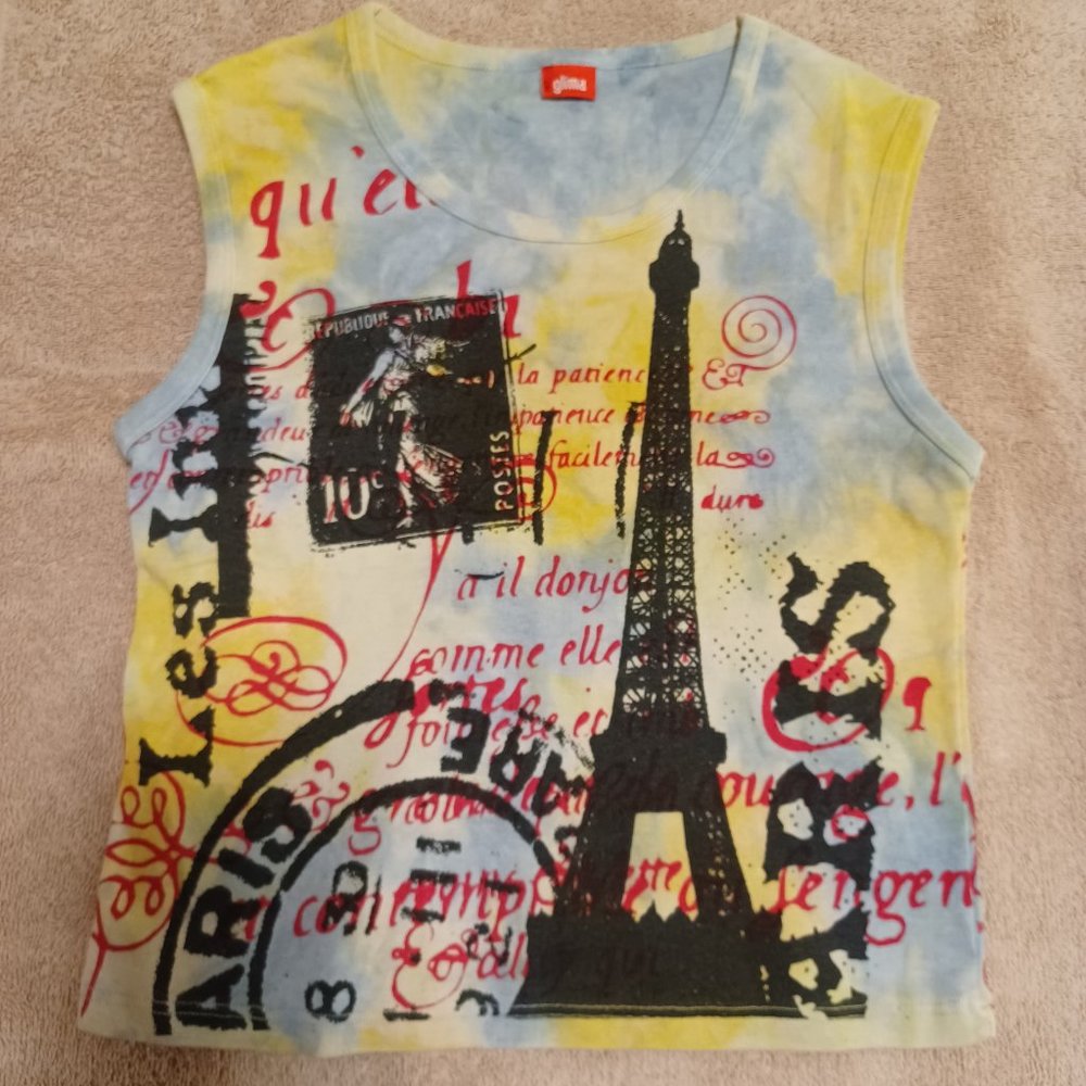 vintage Glima tank top, Paris, women's medium